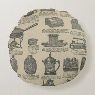 Coussins Ronds Conception de journal vintage