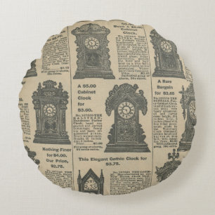 Coussins Ronds Conception de journal vintage