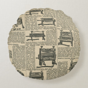 Coussins Ronds Conception de journal vintage