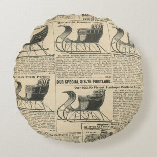 Coussins Ronds Conception de journal vintage
