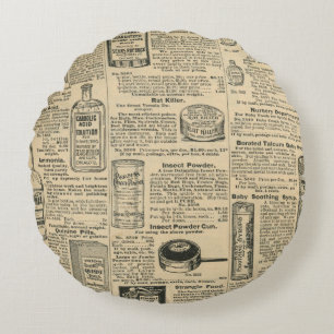 Coussins Ronds Conception de journal vintage