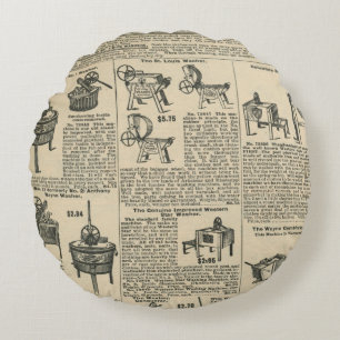 Coussins Ronds Conception de journal vintage