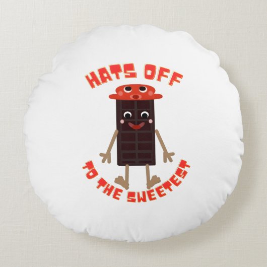 Coussins Ronds Conception de journée du chocolat (Devant)