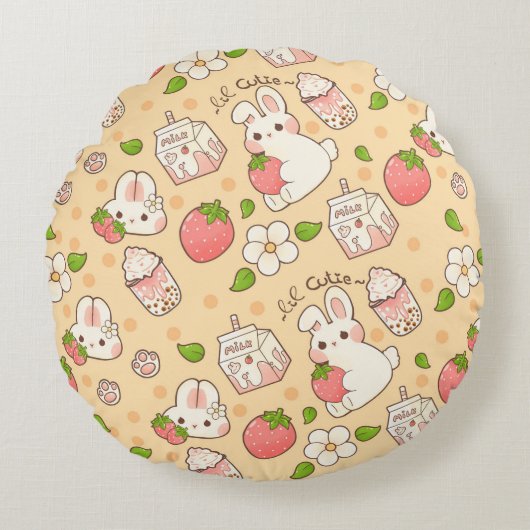 Coussins Ronds conception de lapin mignon (Devant)