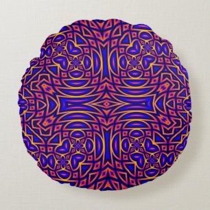 Coussins Ronds Conception de motif kaléidoscope chic rétro