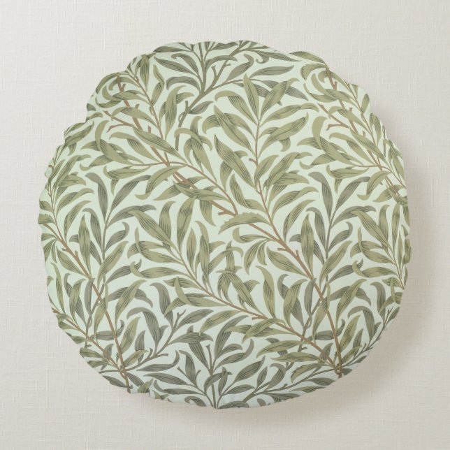 Coussins Ronds Conception de papier peint "de branche de saule", (Devant)
