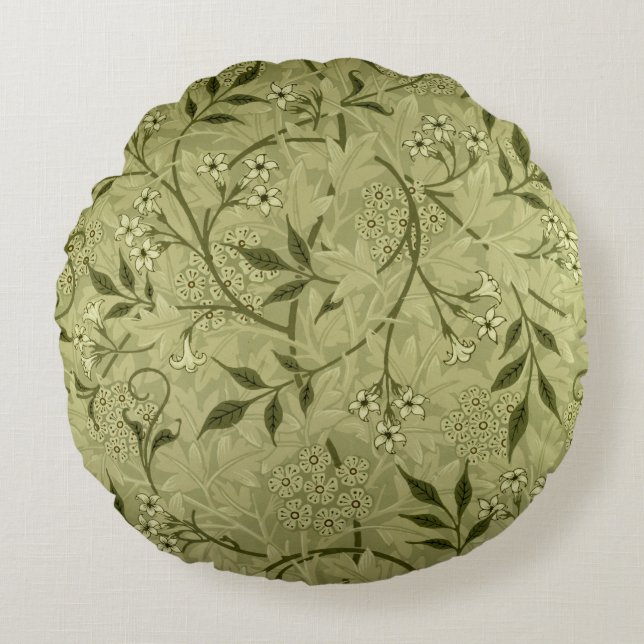 Coussins Ronds Conception de papier peint de "jasmin", 1872 (Devant)
