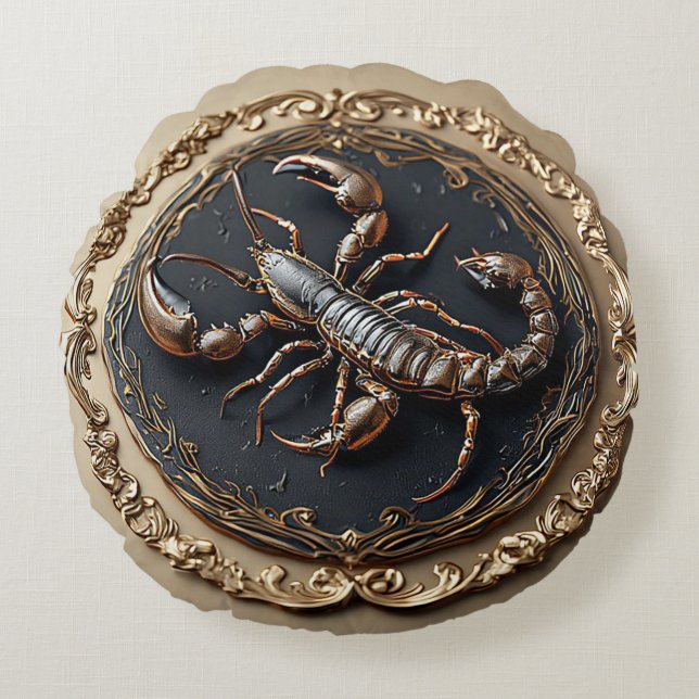 Coussins Ronds Conception de scorpion complexe avec des accents o (Devant)