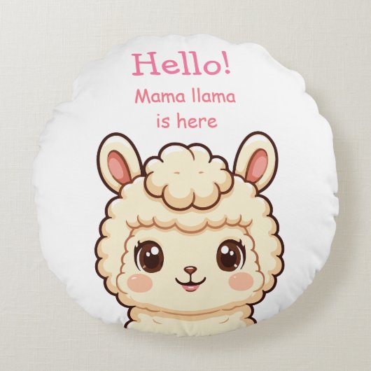 Coussins Ronds Conception d'illustration de lama mignon (Devant)