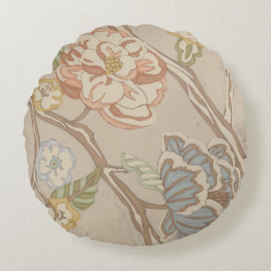Coussins Ronds Conception florale de chintz d'organza de