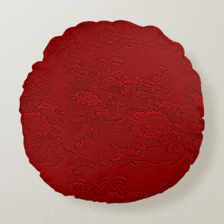 Coussins Ronds Conception florale rouge de Lantana