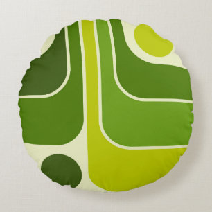 Coussins Ronds Conception géométrique du style rétro de la mi-ann