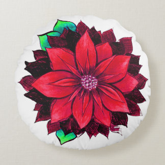 Coussins Ronds Conception ROUGE CLASSIQUE de POINSETTIA