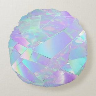 Coussins Ronds Conception turquoise et violette Iridescente