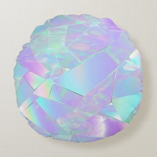 Coussins Ronds Conception turquoise et violette Iridescente (Devant)