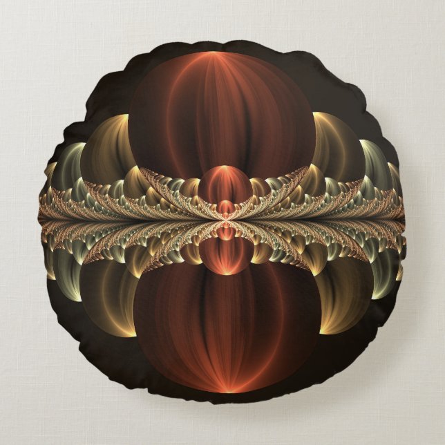 Coussins Ronds Construction d'Imaginaires Art Fractal Abstrait br (Devant)