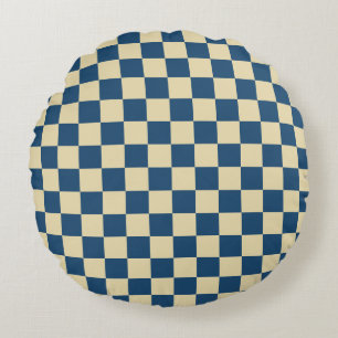 Coussins Ronds Contrôle bleu et crème