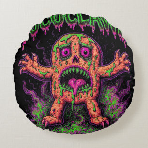 Coussins Ronds Cookie Apoolayipse Toxique Monstre Mutant Rétro Ho