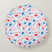Coussins Ronds Cookie Monster & Elmo | Motif rouge et bleu (Dos)