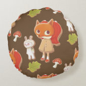Coussins Ronds Cookies décorés par des animaux de bois (Dos)
