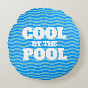Coussins Ronds Cool au bord de la piscine jolies lignes ondulées