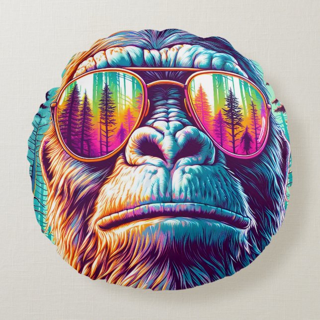 Coussins Ronds Cool Bigfoot dans Lunettes de soleil Hip (Devant)