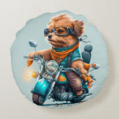 Coussins Ronds Cool chien motards conduite vélos mignon rond cous (Dos)