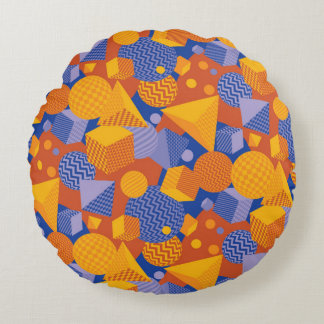 Coussins Ronds Cool et amusant géométrique sans couture motif