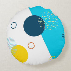 Coussins Ronds Cool, unique, tendance, urbain, Memphis illustrati