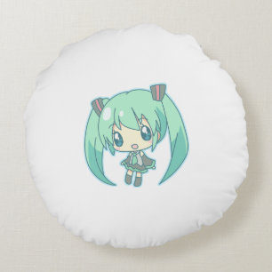 Coussins Ronds copie de lycée d'affiche de chibi