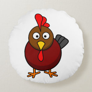 Coussins Ronds Coq de dessin animé