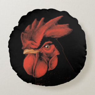 Coussins Ronds Coq Royal Fierté Majestueuse Portrait