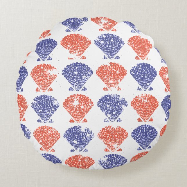 Coussins Ronds Coquillages d'Amérique côtière (Devant)