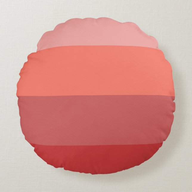 Coussins Ronds Corail Pink Stripes Lance Oreiller (Devant)