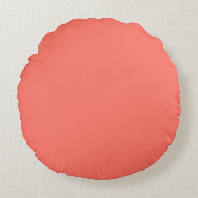 Coussins Ronds Corail rose moderne uni (Devant)