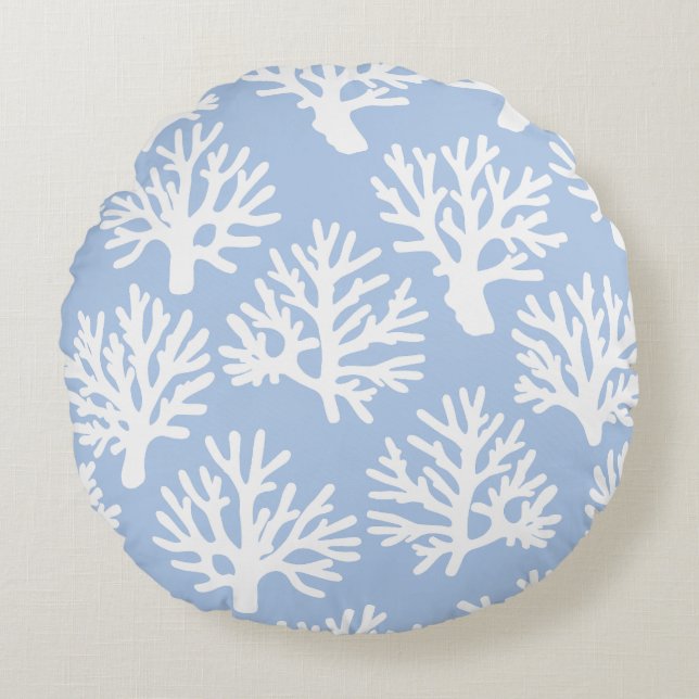 Coussins Ronds Coral Drift Bleu Tendre (Devant)
