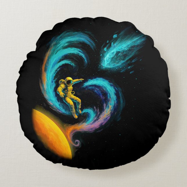 Coussins Ronds Cosmic Drift: Swirling Nebula Journey (Devant)