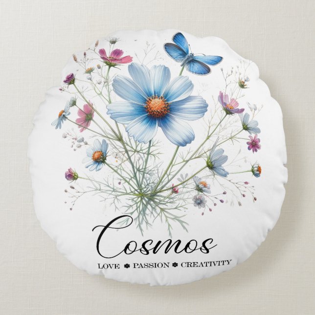 Coussins Ronds Cosmic Nest • October Birth Flower Round Pillow  (Devant)