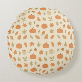 Coussins Ronds Cosy épice Citrouille Automne Motif sans couture