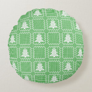 Coussins Ronds Cosy sapin de Noël affreux pull à damiers motif