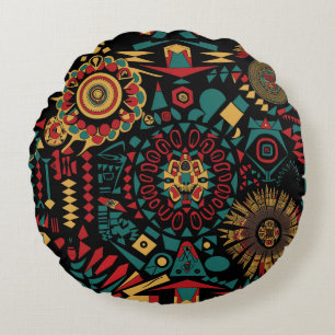 Coussins Ronds Cosy Turquoise "Motifs inspirés du patrimoine" Cus