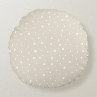 Coussins Ronds Coton de qualité A (16 po) de la Polka d'ivoire