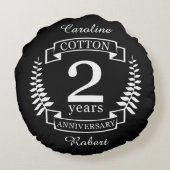 Coussins Ronds Coton mariage anniversaire 2 ans mariés (Dos)