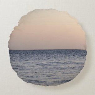 Coussins Ronds Coucher de soleil caraïbe pastel rêveur 1