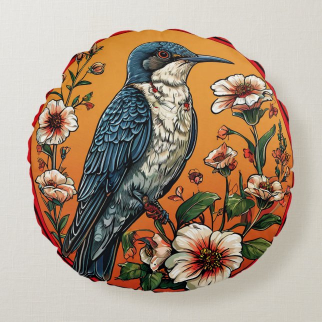 Coussins Ronds Coucou oriental Oiseau Faune Oiseau chanteur Décor (Devant)