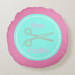 Coussins Ronds Coudre Cercle bleu Aqua Crafty avec ciseaux