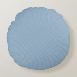 Coussins Ronds Couleur Bleu & Blanc Gratté