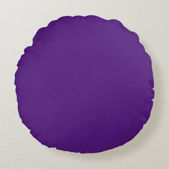 Coussins Ronds Couleur de bloc solide brillante violet (Devant)