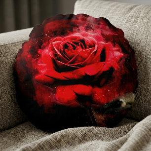 Coussins Ronds Couleur de fleur rouge - bb