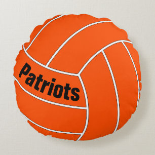 Coussins Ronds Couleur et texte personnalisés Lecteur Volleyball 